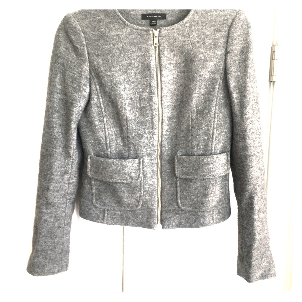 Ann Taylor short grey wool jacket